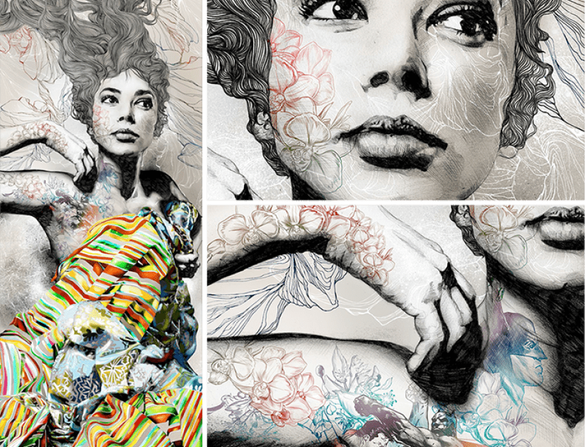 Elena. 61 x 175 cm. Papel Super Alfa 250 grs. Edición limitada. 50 reproducciones. Firmada y numerada a mano. Por Gabriel Moreno. Imagen © cortesía de ARTFRIDAY