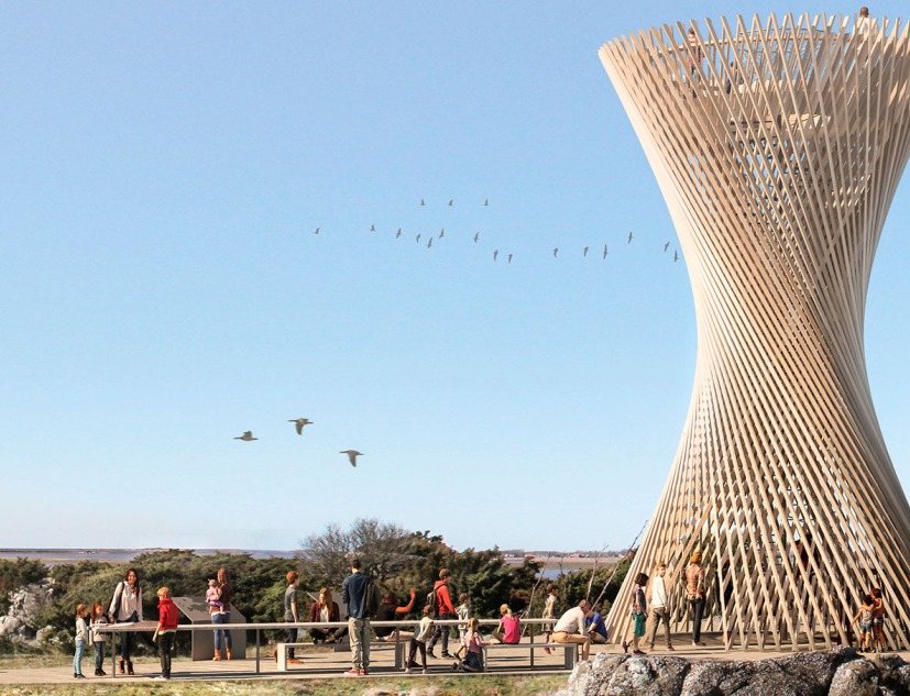 Rendering. Varberg Observation Tower by White Arkitekter. Courtesy by White Arkitekter