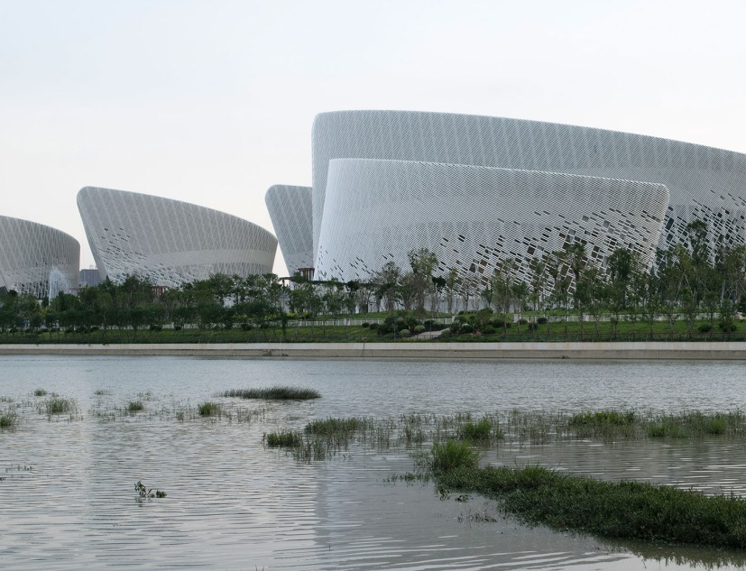 Centro de Arte y Cultura del Estrecho de Fuzhou por PES-Architects. Fotografía por Marc Goodwin