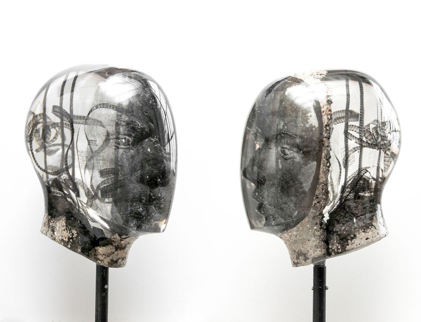 Merging Units, resin, concrete, height 76 cm, 2018. Oliver Czarnetta. Image courtesy of Galería Lucía Mendoza
