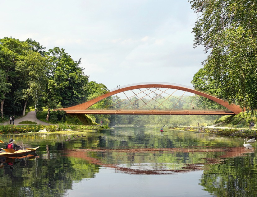 Himlavalvet, un puente para tocar el cielo y fundirse con lHimlavalvet, puente sobre el río Ängelholm por Entropic. Visualización por PLAY-TIMEa naturaleza por Entropic. Visualización por PLAY-TIME