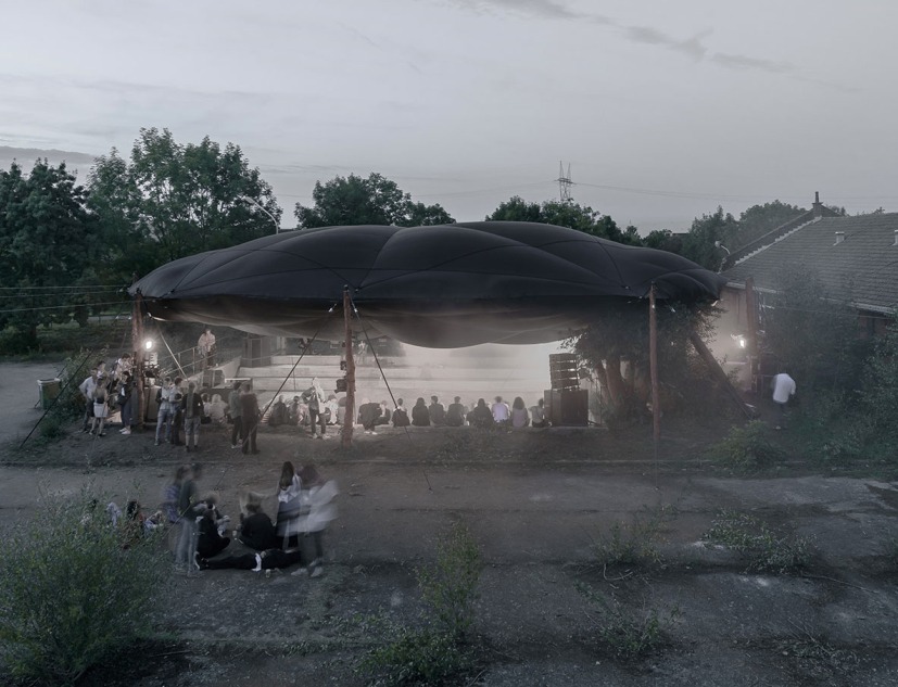 Techo para un cráter / Ceiling for a crater por Atelier Tomas Dirrix. Fotografía por Olmo Peeters, Illias Teirlinck, Maxim Verbueken, Jeroen Verrecht