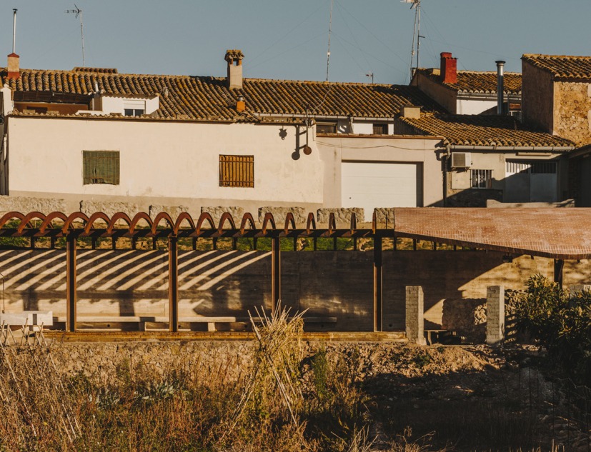 A pergola open to the orchard by Bona Fide Taller. Photograph by Oleh Kardash Horlay