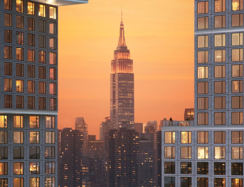 Empire state of mind. Greenpoint Landing Block D by OMA / Jason Long. Image © OMA, Bloom