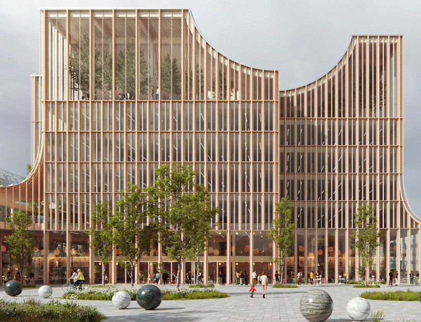 Wooden Community and Municipal Building by Cobe and Lundén Architecture Company