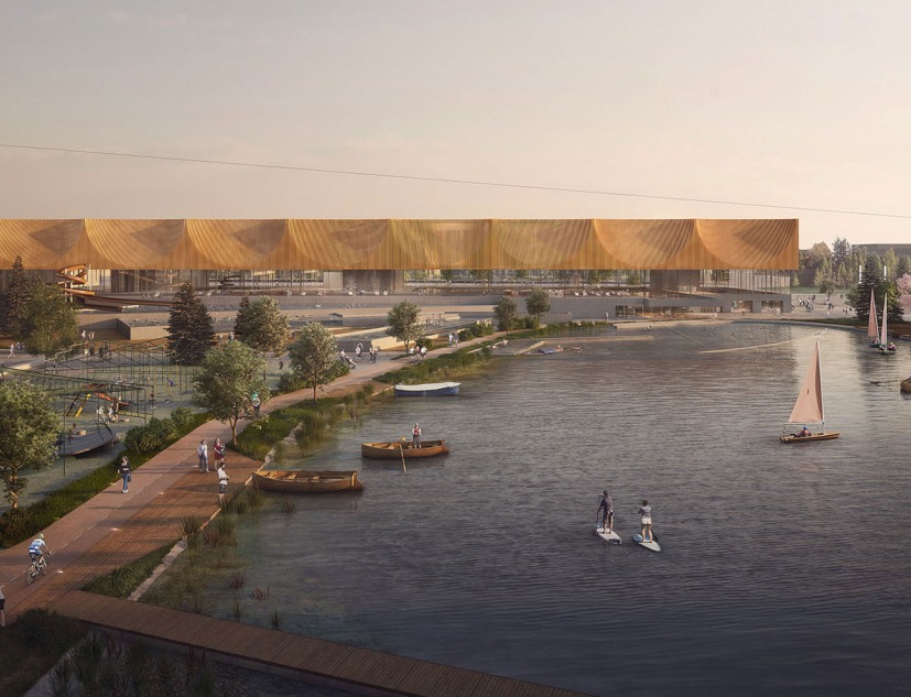 Masterplan of Oslo Airport City by Haptic Architects and Nordic — Office of Architecture. Image courtesy of Forbes Massie, Haptic Architects and Nordic — Office of Architecture
