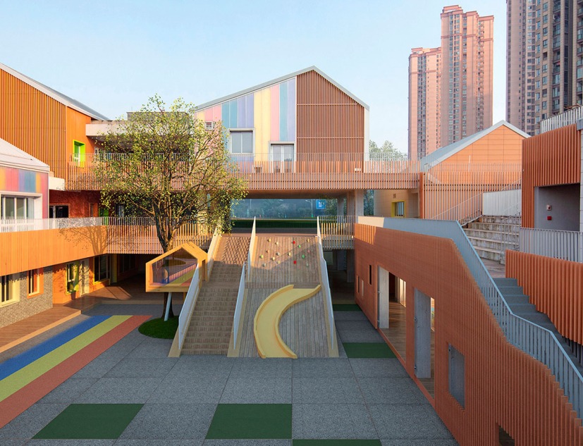 Fotomontaje. Jardín de infancia en Yorkville North por IDO. Imagen por DID STUDIO + Shangzhu Technology