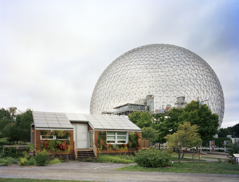 Montreal 1967 World's Fair, "Man and His World," Buckminster Fuller's Geodesic Dome With Solar Experimental House. Lost Utopias by Jade Doskow at the Front Room Gallery. Courtesy © 2018 Jade Doskow/ Front Room Gallery