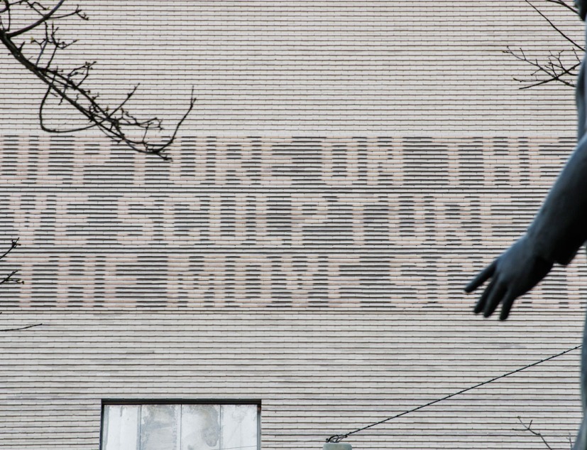 Technological frieze, on façade of Kunstmuseum Basel by Iart. Photograph © Derek Li Wan Po