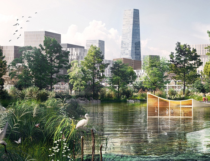 Rendering. Xiakewan Science City development by Mandaworks and UPDIS