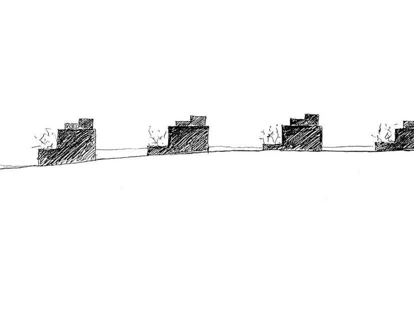 Croquis de institutos de investigación Santiago de Compostela. Imagen ©Manuel Gallego