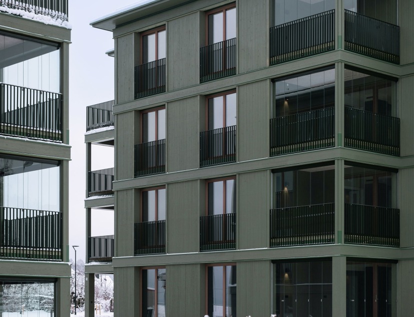 Solberg Hage housing by R21 arkitekter. Photograph by Ruben Ratkusic