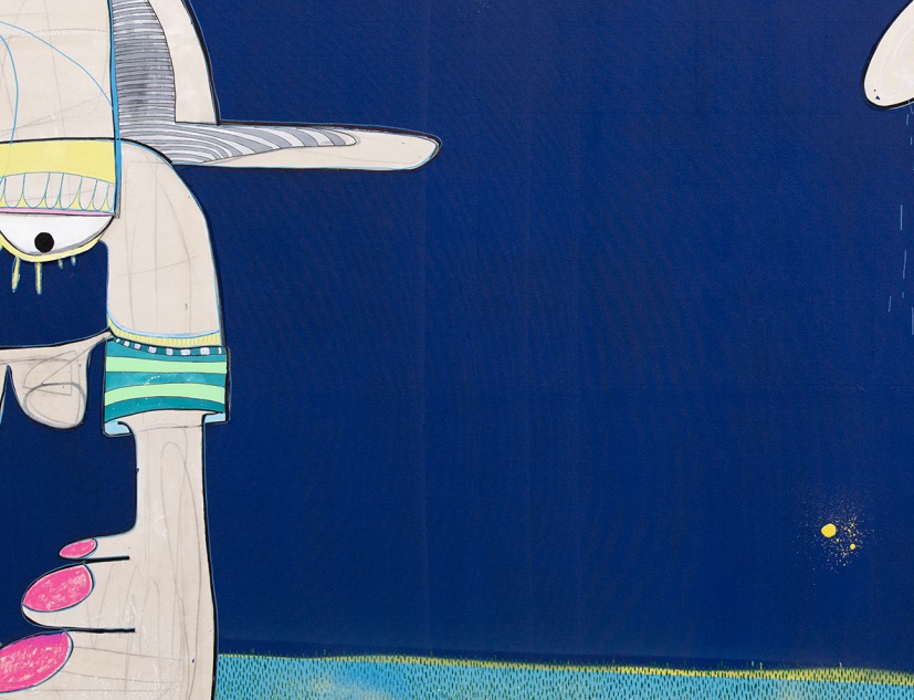 El bañista, 2021, 183x296cm, por Rafa Macarrón. Entre la imaginación y la realidad. Fotografía cortesía de La Nave Salinas