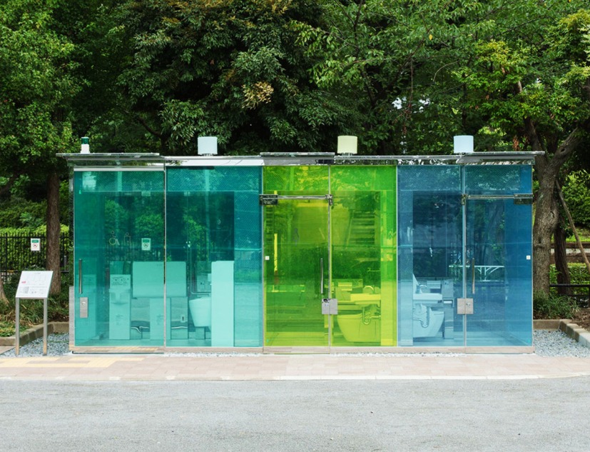 Toilet in Haru-no-Ogawa Community Park by Shigeru Ban. Photograph by Satoshi Nagare, courtesy of the Nippon Foundation