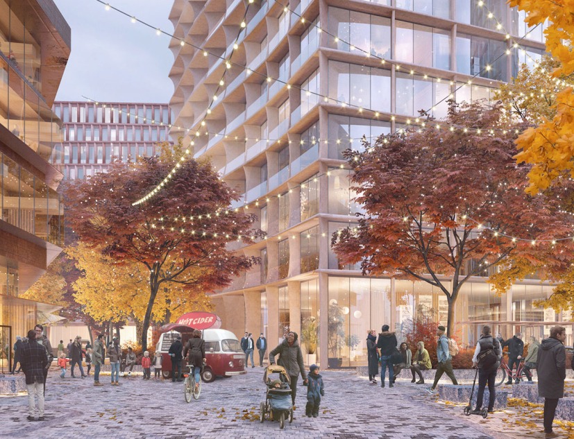ERC Rendering. Studio Gang selected to design Harvard research center development. Image courtesy of Tishman Speyer