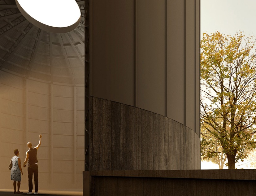 Pabellón Serpentine 2022: Capilla Negra por Theaster Gates. Visualización de la propuesta, vista interior por Theaster Gates Studio