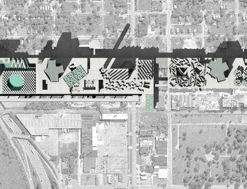 Implementación en la ciudad. Detroit Rock City: un jardín vertical botánico por Stan Allen Architect. Imagen cortesía de Stan Allen