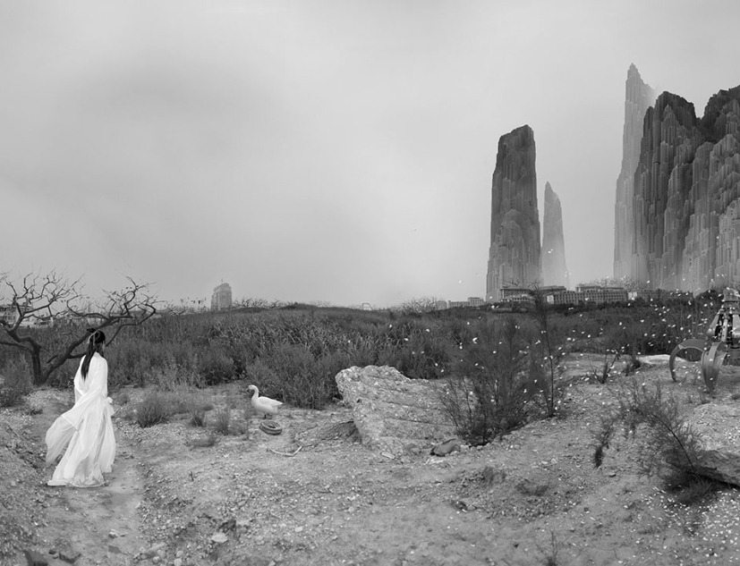 The Peach Blossom Colony, 85 x 233 cm. The Peach Blossom Colony. Fotografía © Yang Yongliang