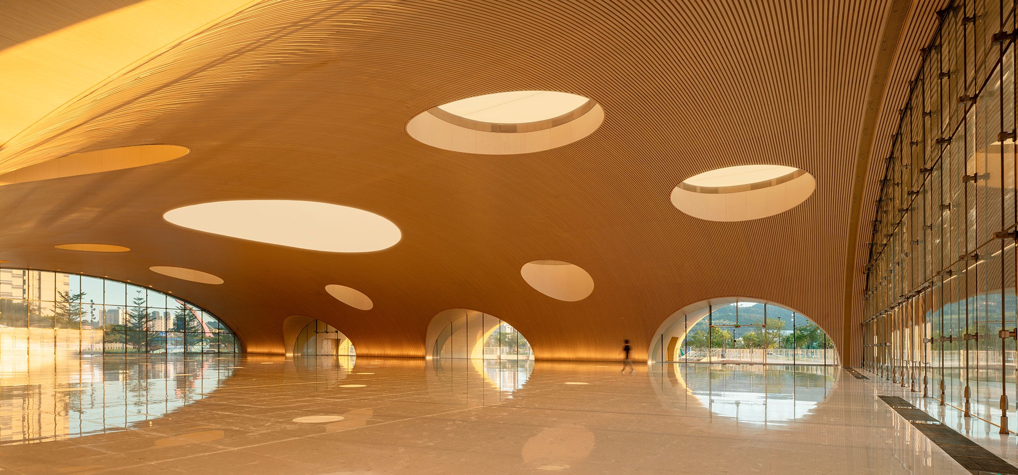 Hengqin Culture & Art Complex by Atelier Apeiron. Photograph by Schran Image. Hengqin Culture & Art Complex by Atelier Apeiron. Photograph by Schran Image.