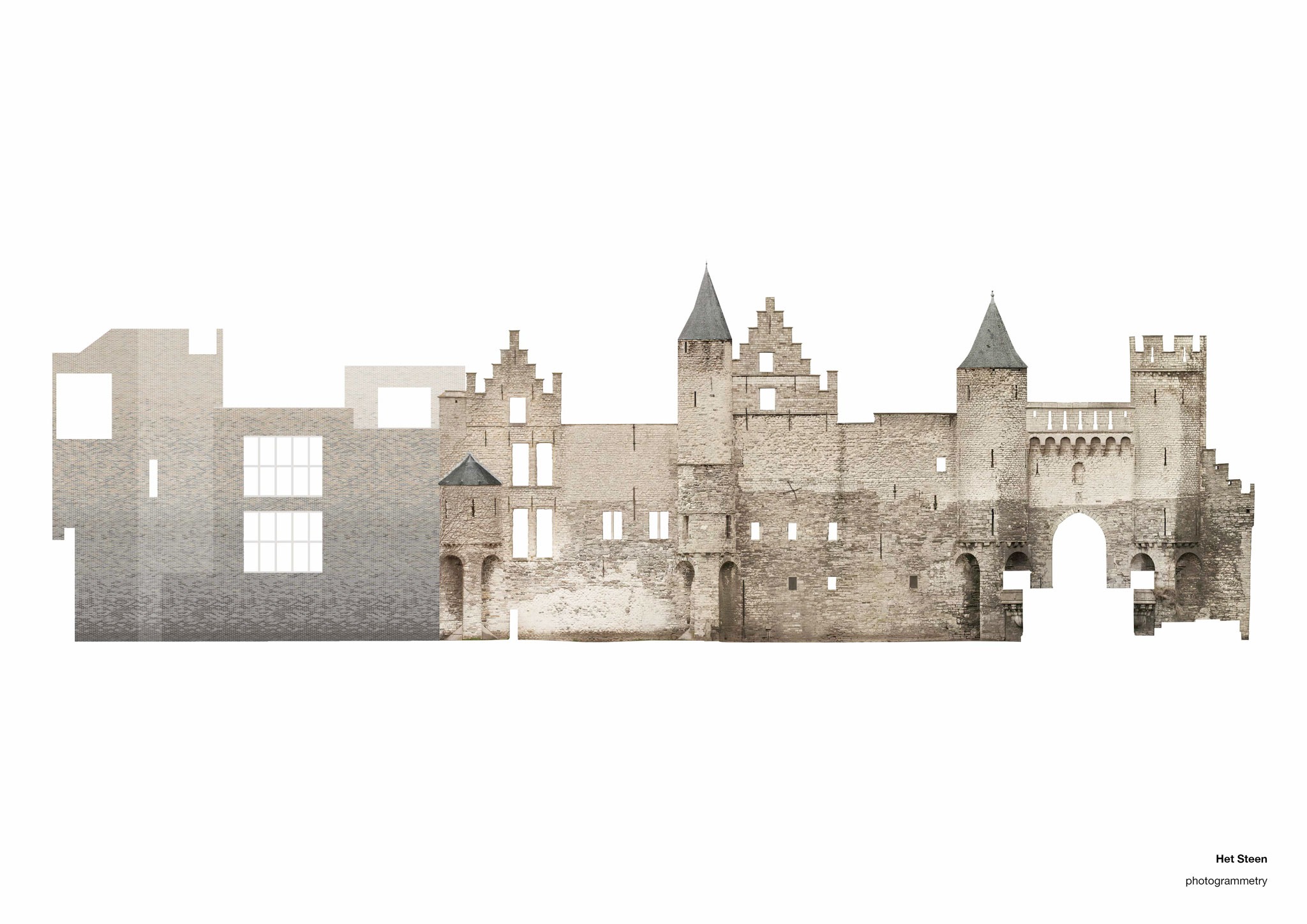 Fotogrametría y collage para probar el tejido de lo antiguo y lo nuevo, interactuando cuidadosamente con las alturas históricas e introduciendo nuevas complejidades. Fotogrametría y collage para probar el tejido de lo antiguo y lo nuevo, interactuando cuidadosamente con las alturas históricas e introduciendo nuevas complejidades.