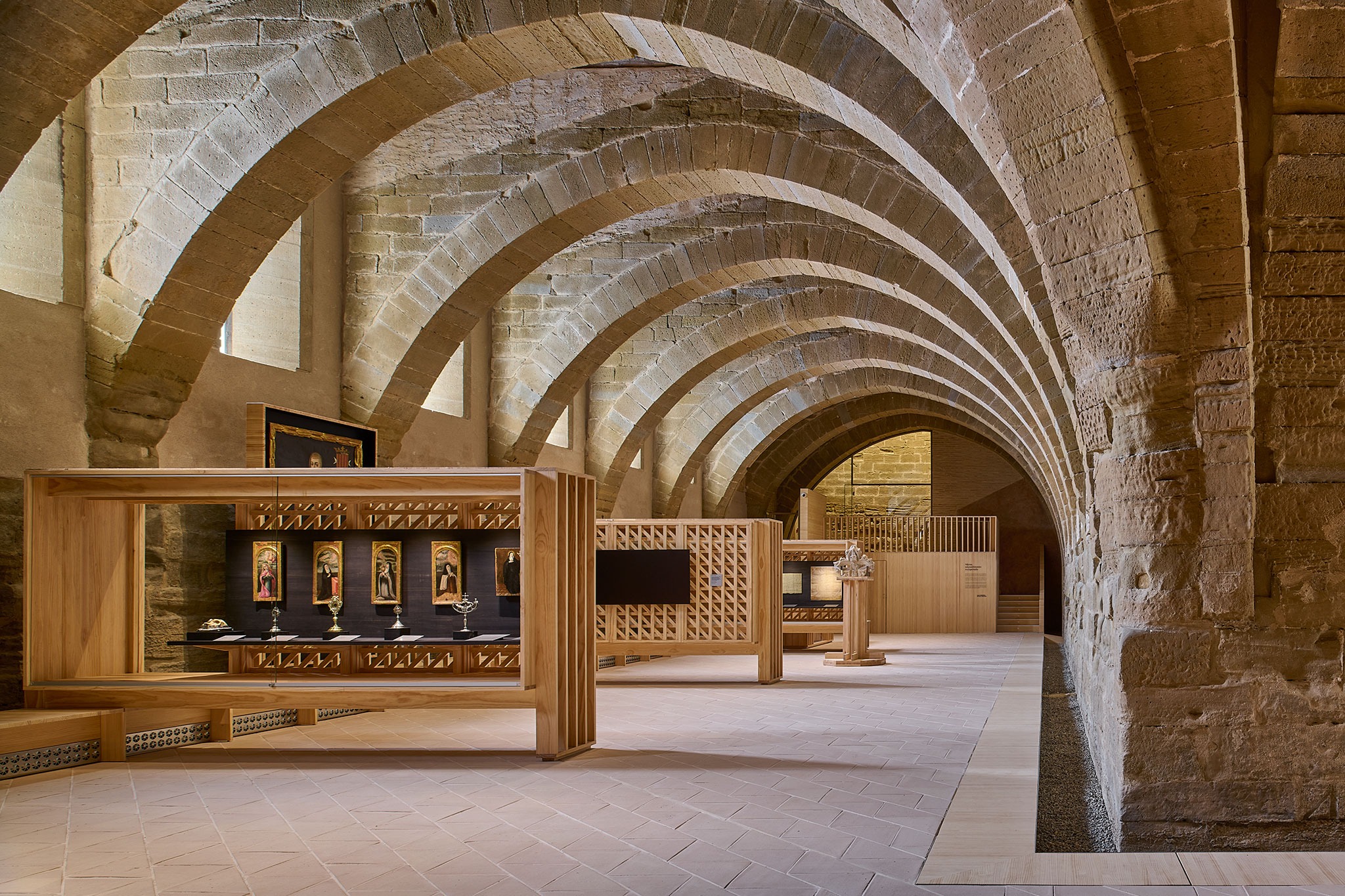 Intervention in the Royal Monastery of Santa Maria de Sijena by Pemán y Franco + Sebastián Arquitectos. Photograph by Iñaki Bergera. Intervention in the Royal Monastery of Santa Maria de Sijena by Pemán y Franco + Sebastián Arquitectos. Photograph by Iñaki Bergera.