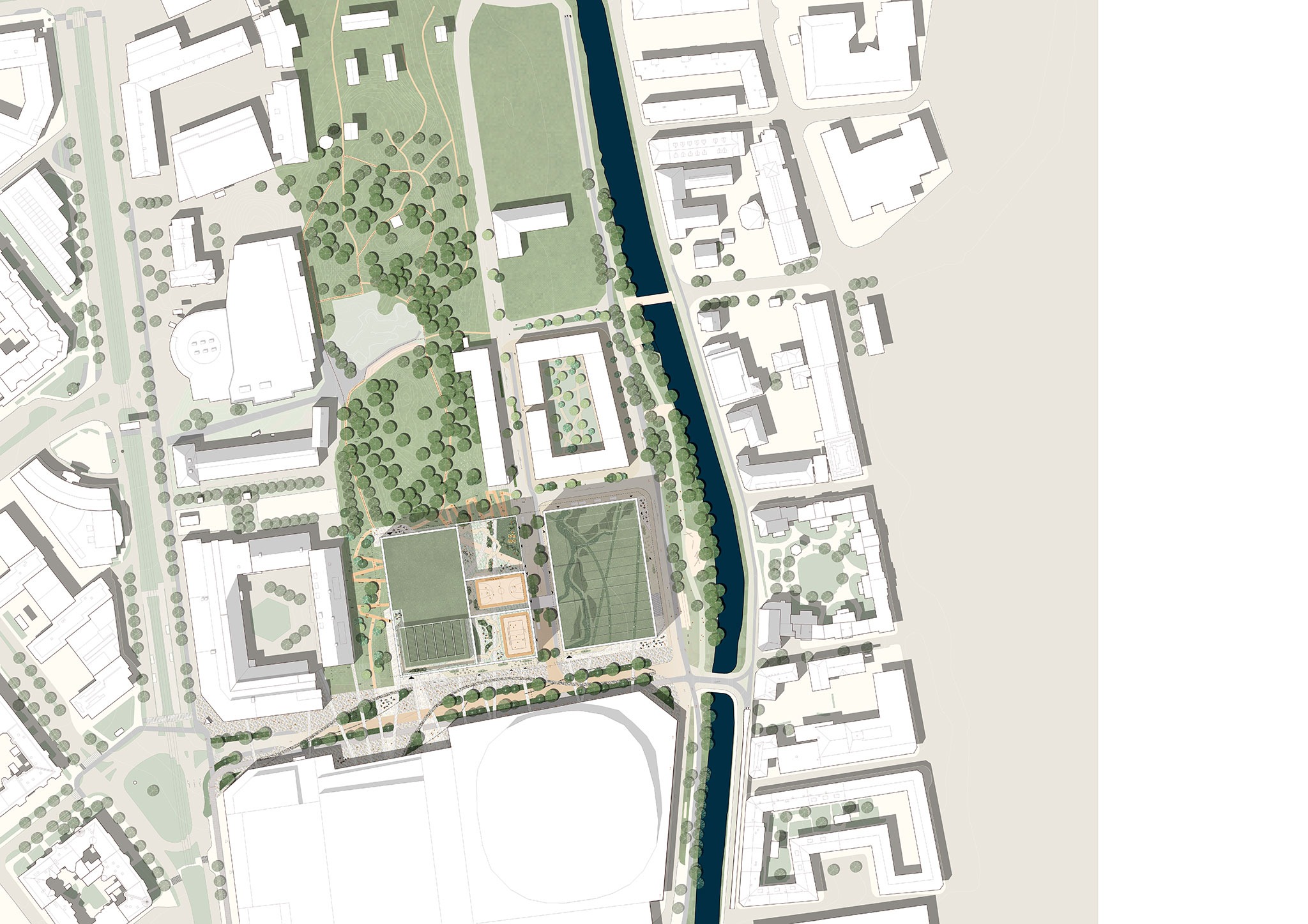 Centralbadet by Henning Larsen. Rendering by Henning Larsen