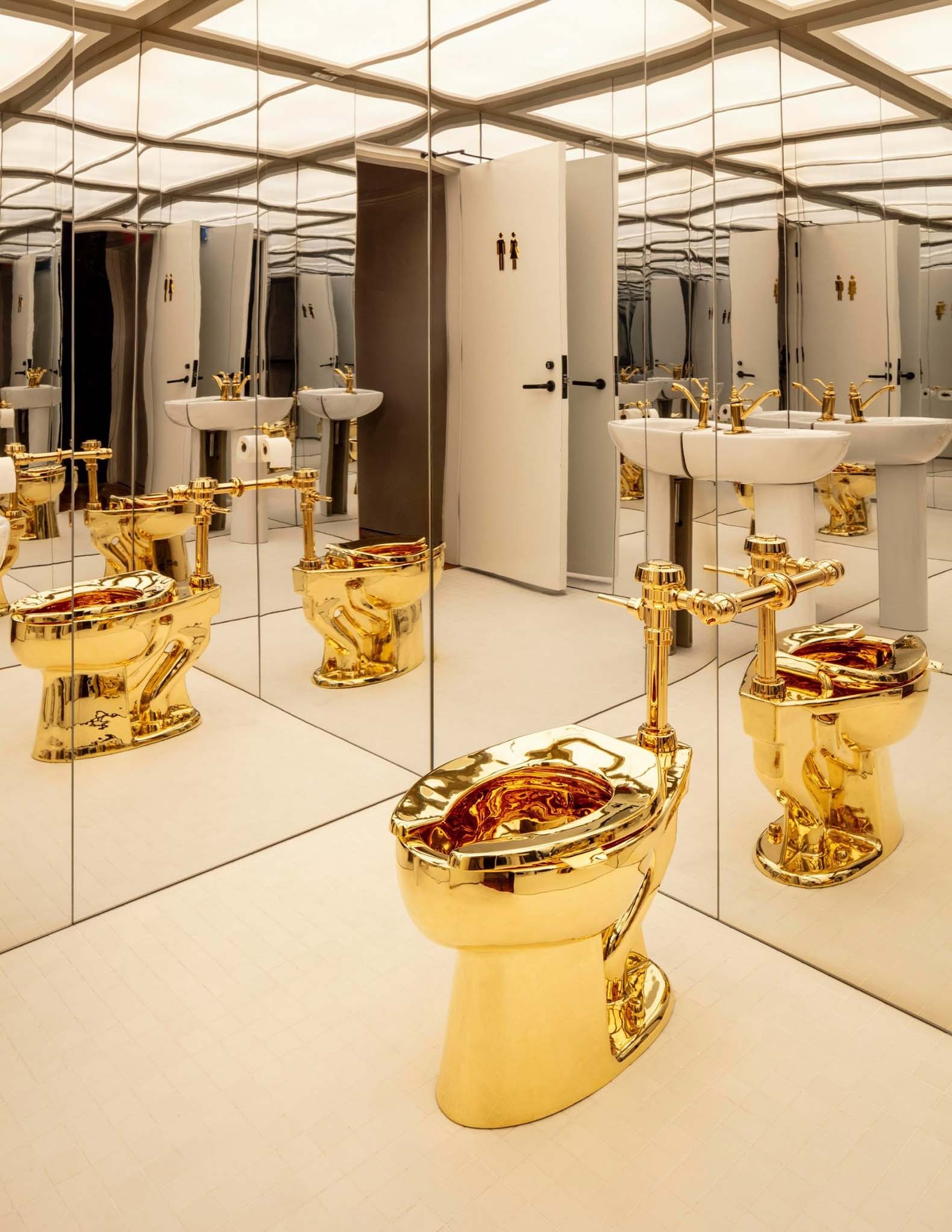 Sotheby’s immersive gallery featuring Maurizio Cattelan’s America. Photography by Stefan Ruiz; Courtesy of Sotheby’s.