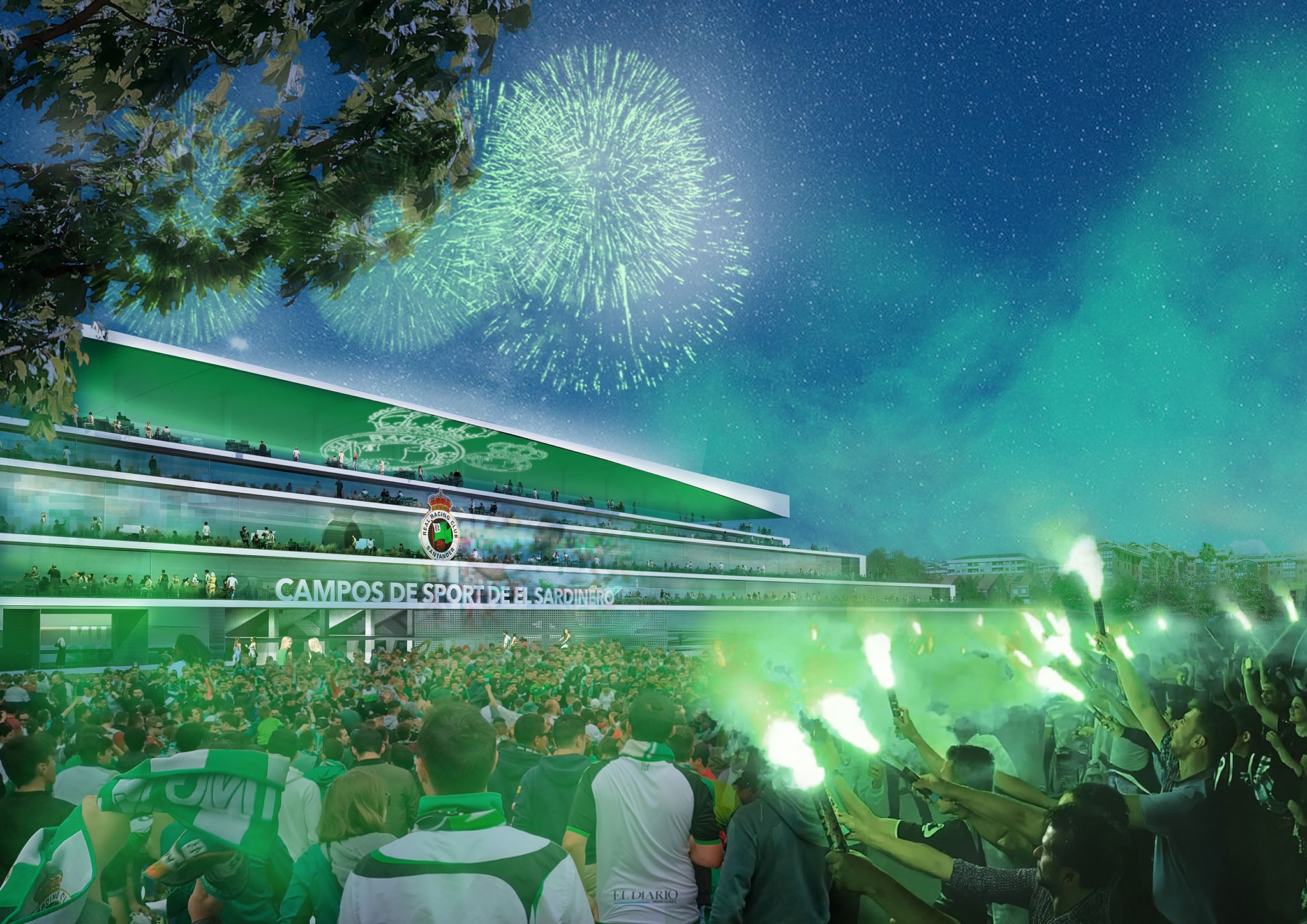 Nuevo Sardinero por IDOM. Visualización cortesía de IDOM.