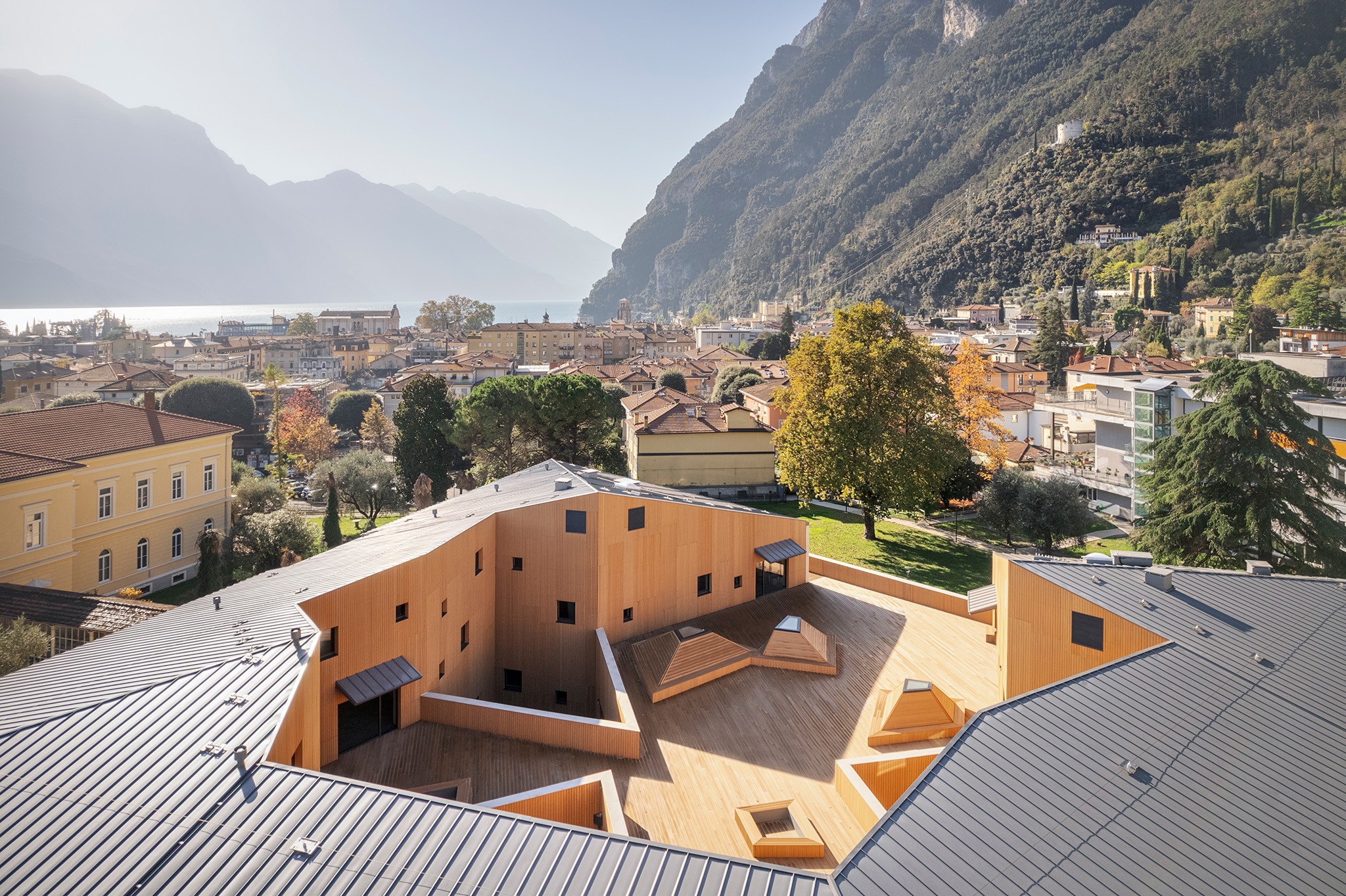 Residential Care Community “The Welcoming Citadel” by Cino Zucchi Architetti. Photograph by Davide Galli with drone operator Marco Mezzani.