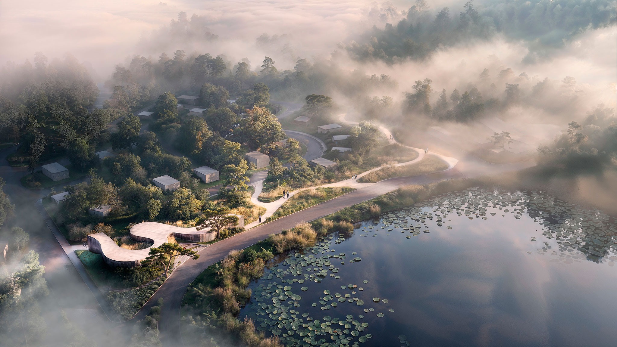 Render. Suseong Continuum by Ole Scheeren.
