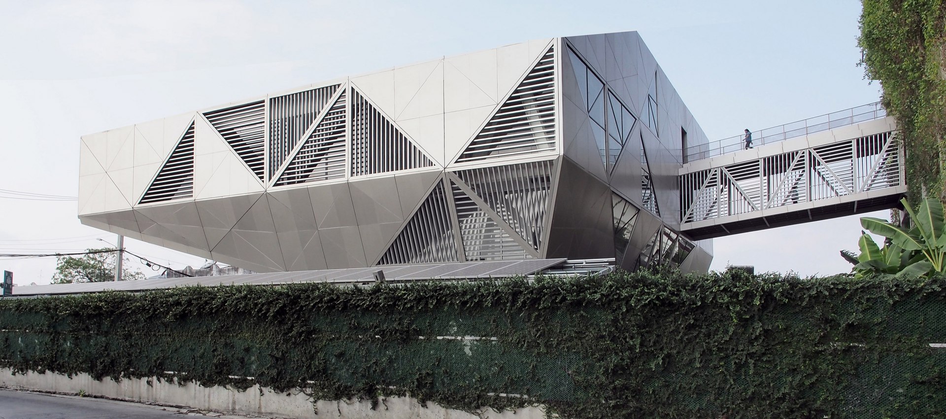 Geometric, multi-faceted exterior. Bitwise Headquarters by