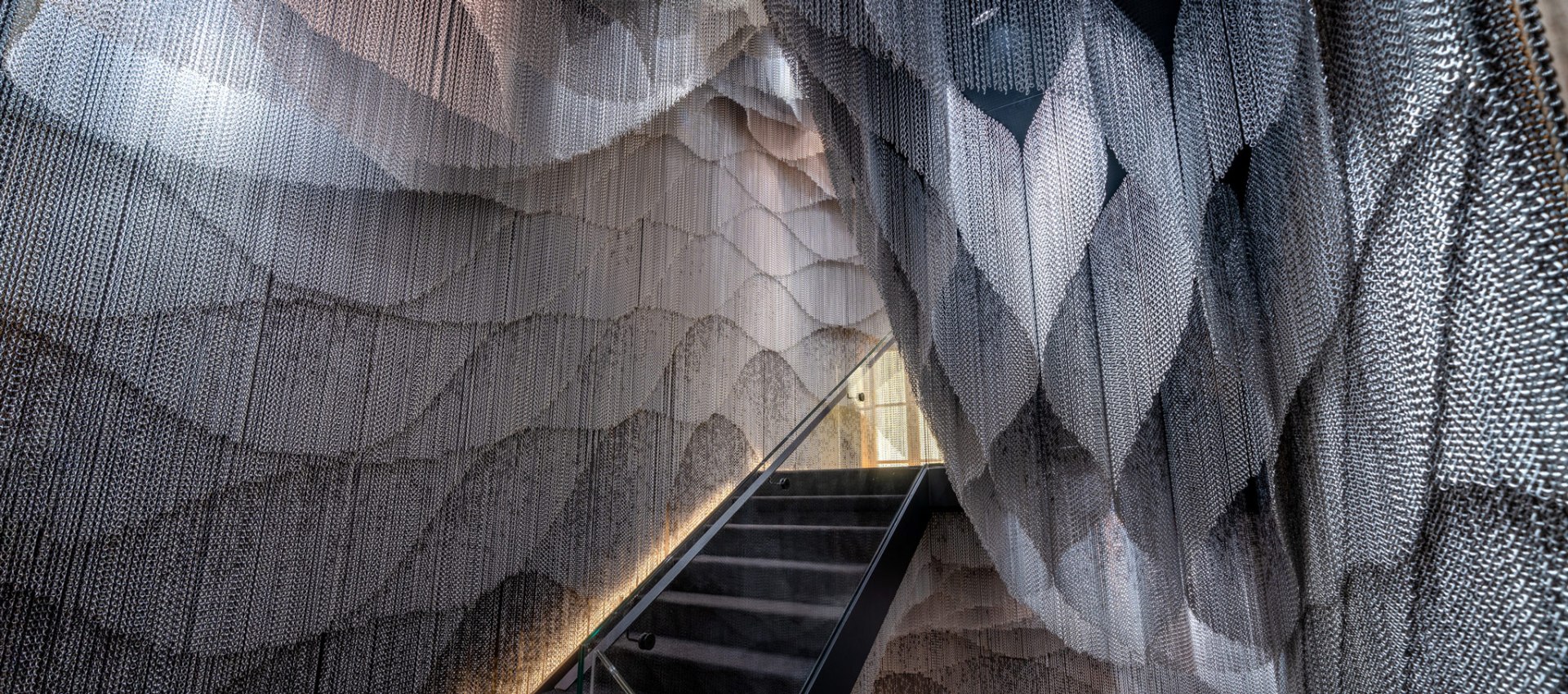 Symbolism of light, shadow color. Intervention on final staircase of Casa Batlló by Kengo Kuma | The Strength of | From 1998
