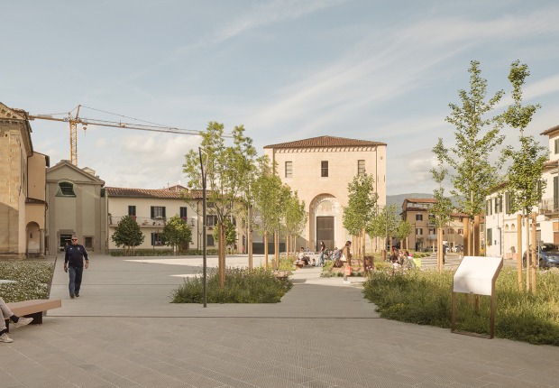 Piazza San Lorenzo in Pistoia by MICROSCAPE. Photograph by Filippo Poli