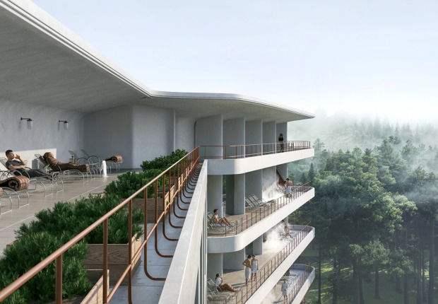 Plan maestro para el Sanatorio Paimio por Snøhetta. Visualización por Proloog/Snøhetta