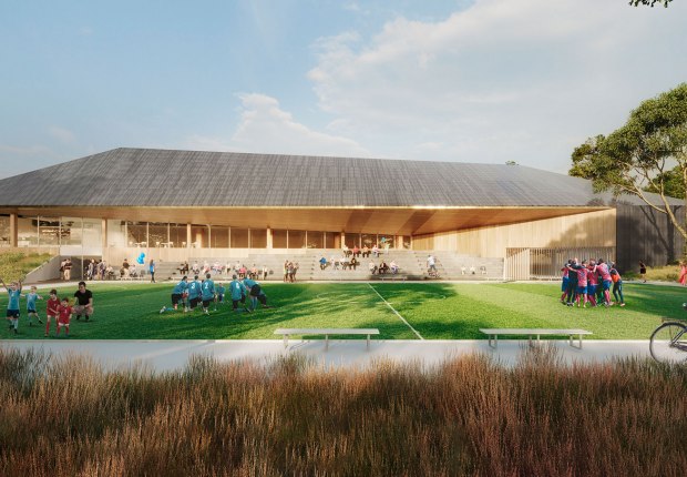Rendering. New Sports Hall in Žatec by MACH + IDEA