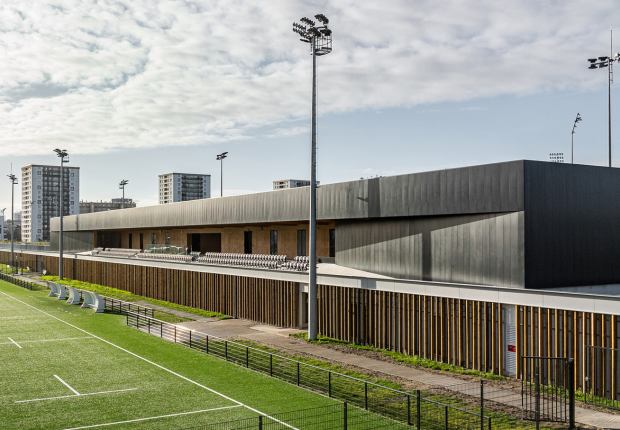 Yves du Manoir Stadium by OLGGA architectes. Photograph by Stephane Aboudaram / WE ARE CONTENT(S)