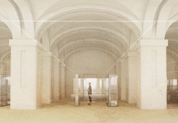 Renovation and museography of Room Zero of the Museum of the University of Seville by Reina & Asociados Estudio de Arquitectura SLP. Rendering by Reina & Asociados Estudio de Arquitectura SLP