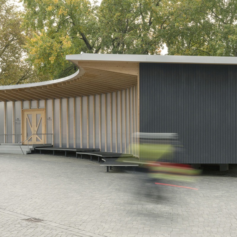 AI pavilion in Heilbronn by Sauerbruch Hutton. Photograph by Jan Bitter