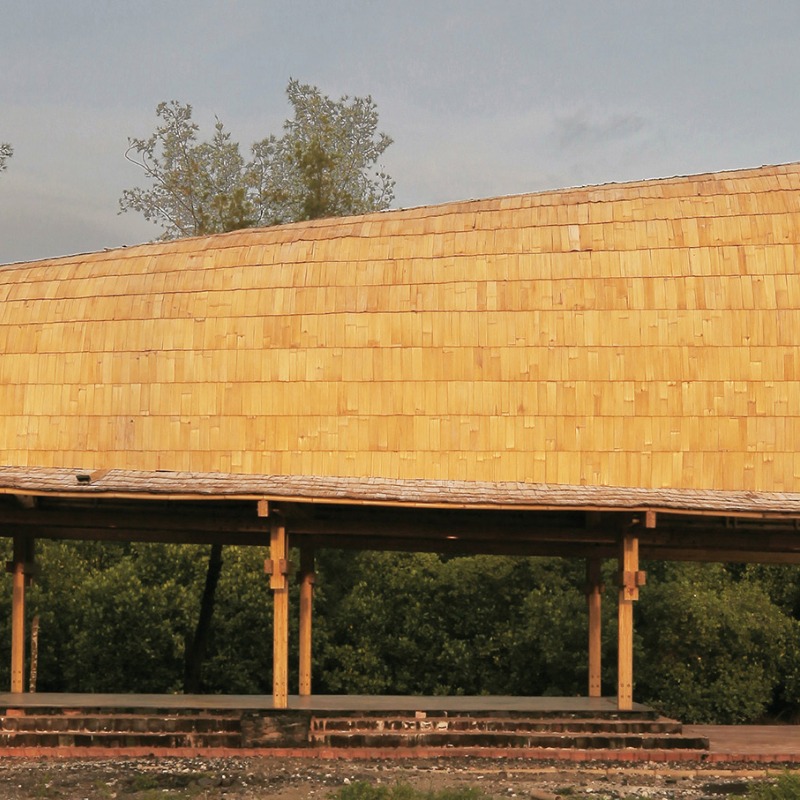 The Bale Bio pavilion by Cave Urban/Bauhaus Earth. Photograph by Iwan Sastrawan