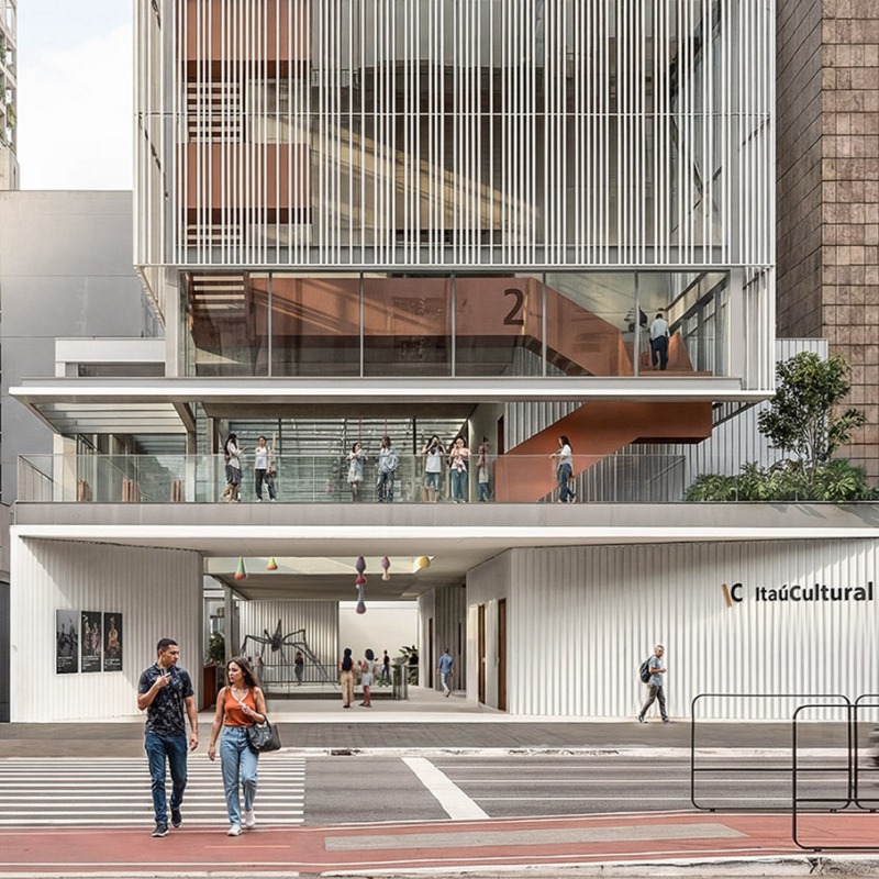 Visualización de la entrada. Nueva sede de Itaú Cultural por Estúdio Módulo