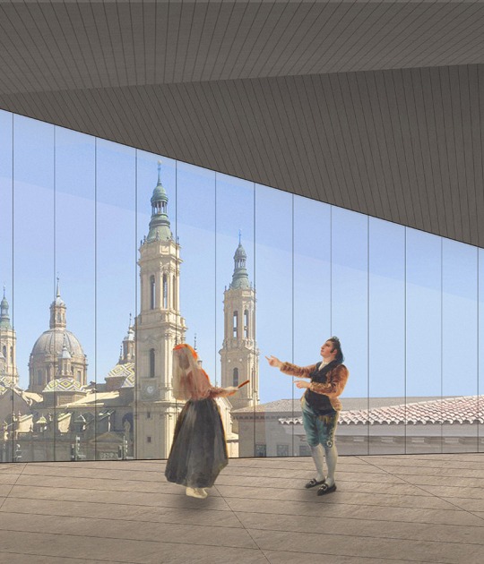 Rendering. Extension and renovation of the Goya Museum by Sebastián Arquitectos