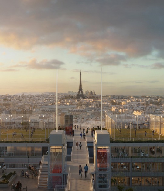 Montparnasse Commercial Centre and CIT Tower by Renzo Piano Building Workshop. Rendering by Renzo Piano Building Workshop 
