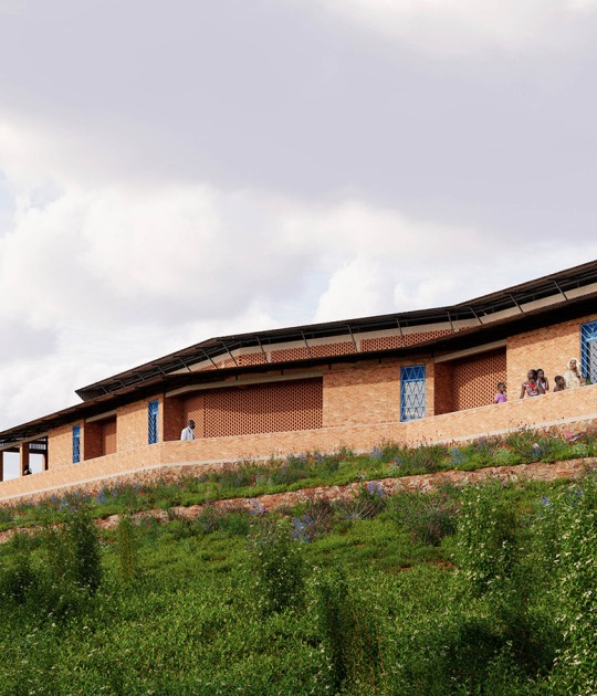 Rendering. Ineza Clinic by Kéré Architecture