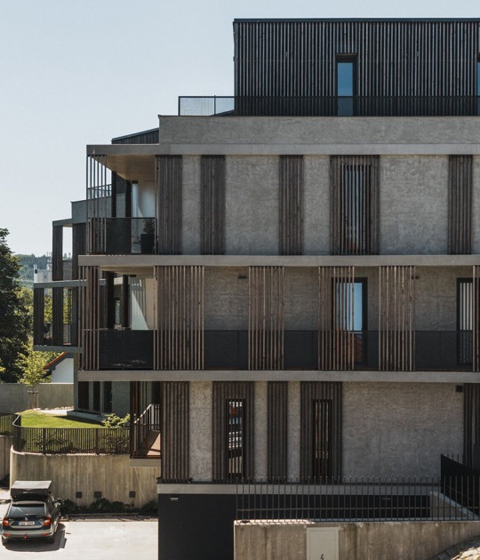 Mánesova Apartment Building by OK PLAN ARCHITECTS. Photograph by Petr Polák Studio