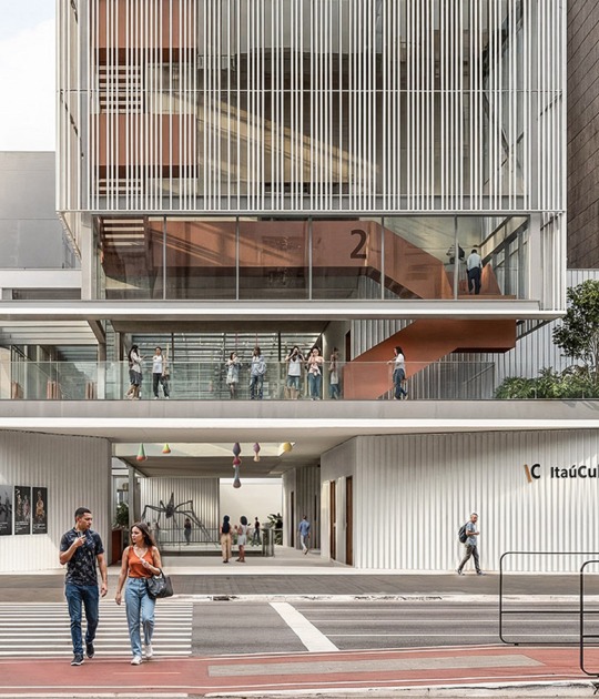 Entry rendering. Itaú Cultural New Headquarters by Estúdio Módulo