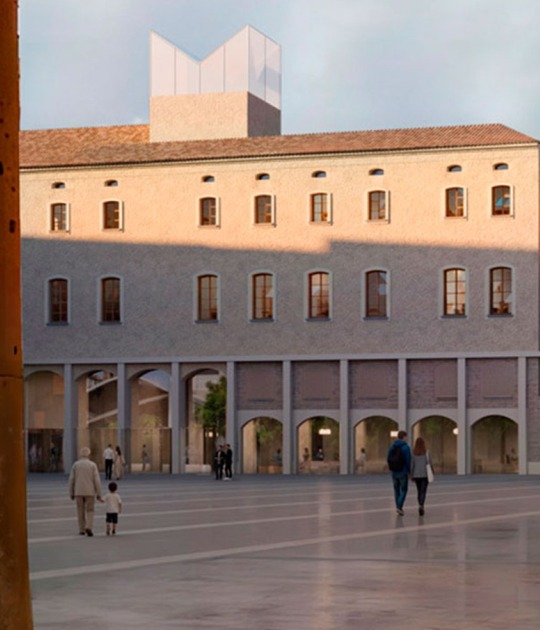 Rehabilitación del Antiguo Hospital de la Santa Creu de Barcelona. Render por BAAS y h3o architects