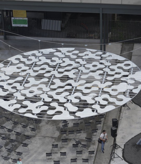 Pavilion FERRUM TAC! 2026 by Juan Mateos Corona. Photograph by Mikel Blasco