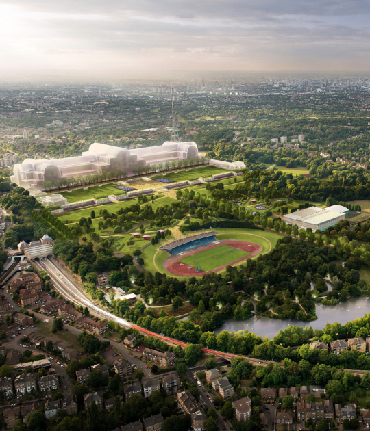 Posible reconstrucción del Crystal Palace. Imagen cortesía de ZhongRong Group