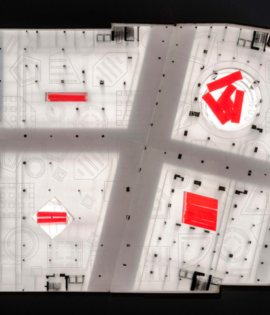 Maqueta en planta. Nuevos grandes almacenes KaDeWe por OMA. Imagen cortesía de OMA.