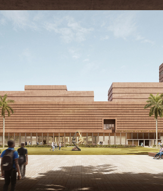 Visualización del Museo Edo de Arte de África Occidental (EMOWAA) en la ciudad de Benin. Imagen de Adjaye Associates